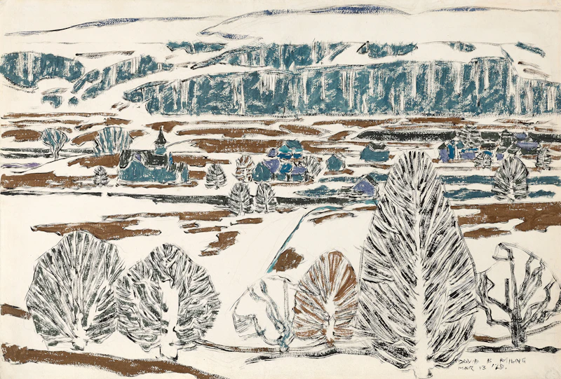 Fox Hill on a Rainy Day (Boston Corners) by David Brown Milne
