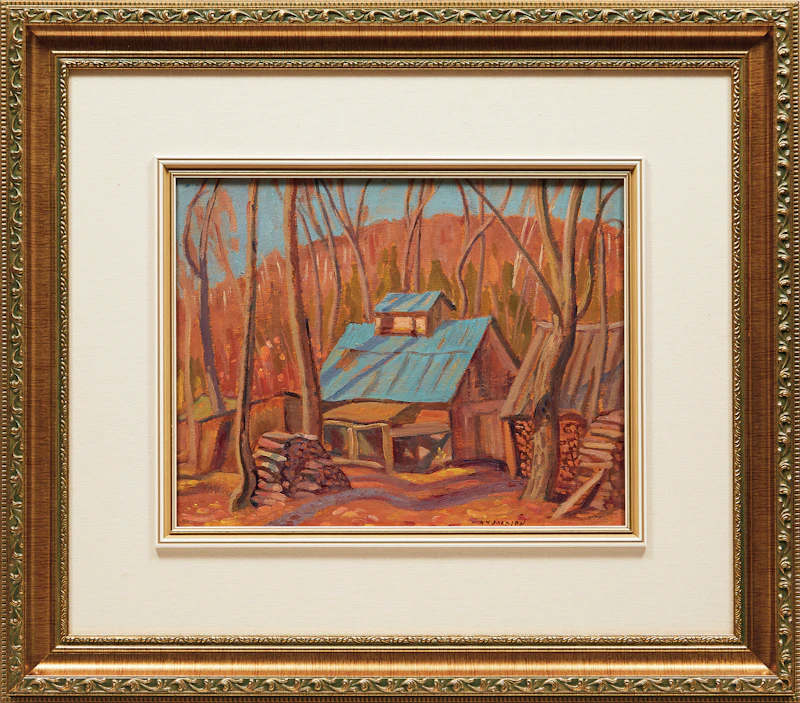 Alexander Young Jackson, Sugar Shanty, L’Islet, oil on double-sided board - view 3