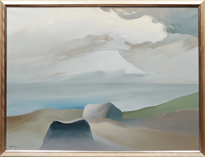 Toni Onley, Glacial Boulders, Savary Island, B.C. , oil on canvas, 1984 - view 2