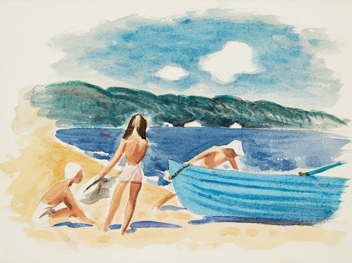 Jack Hamilton Bush, Summer Morning , watercolour and pencil, 1946