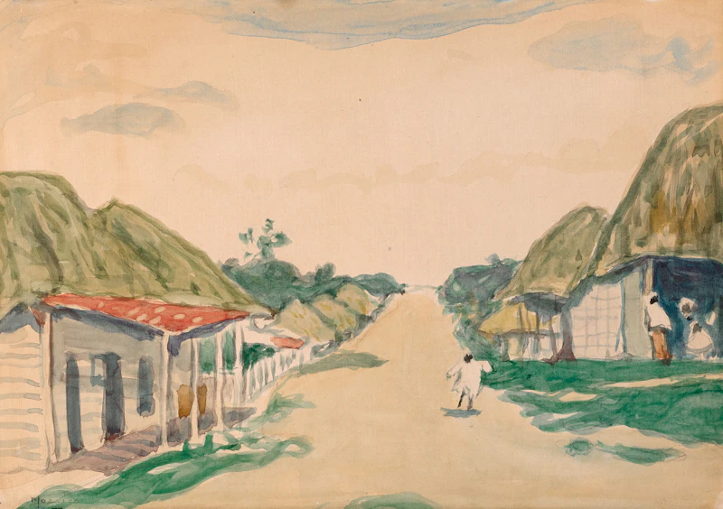 Study for “Village Street, West Indies” (circa 1916-1919) by James Wilson Morrice