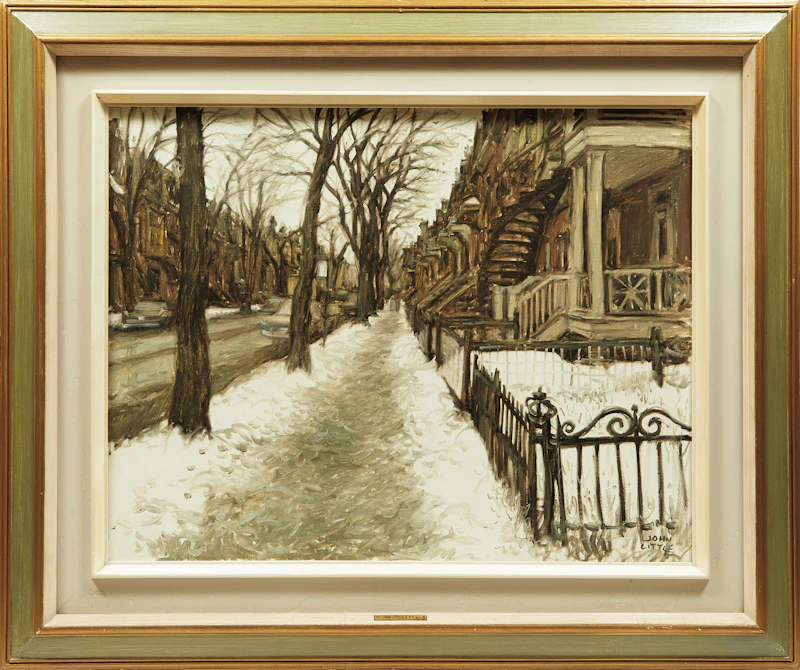 John Little, Les arbres de Rue Berri, Montreal, oil on canvas, 1973 - view 2