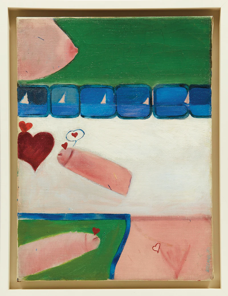 Joyce Wieland, “Conversation Piece” with a Short on Sailing, oil on canvas, 1960 - view 2