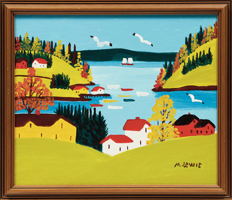 Maud Lewis, Sandy Cove, mixed media on beaver board, 1965 - view 2