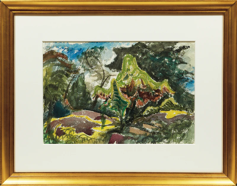Jack Hamilton Bush, Tangled Trees, watercolour, 1947 - view 2