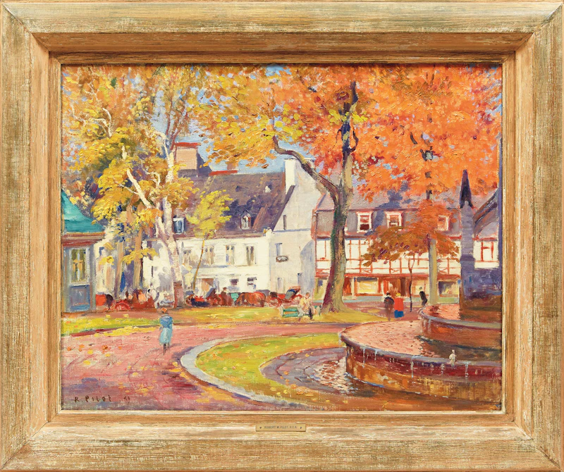 Robert Wakeham Pilot, Place d’Armes, Quebec, oil on canvas, 1949 - view 2