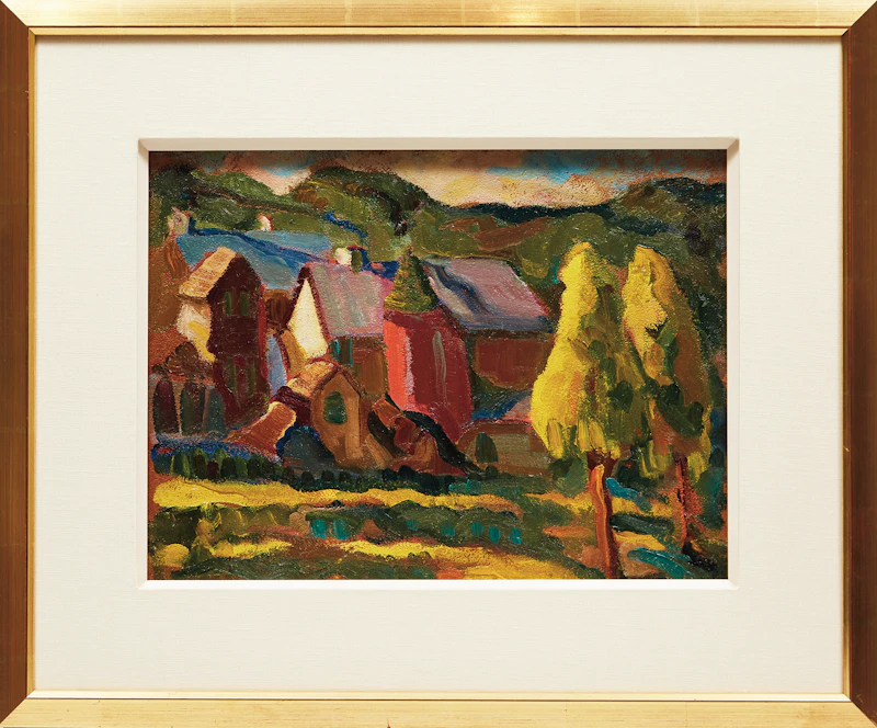 Henrietta Mabel May, Farmstead, Eastern Townships, oil on board - view 2