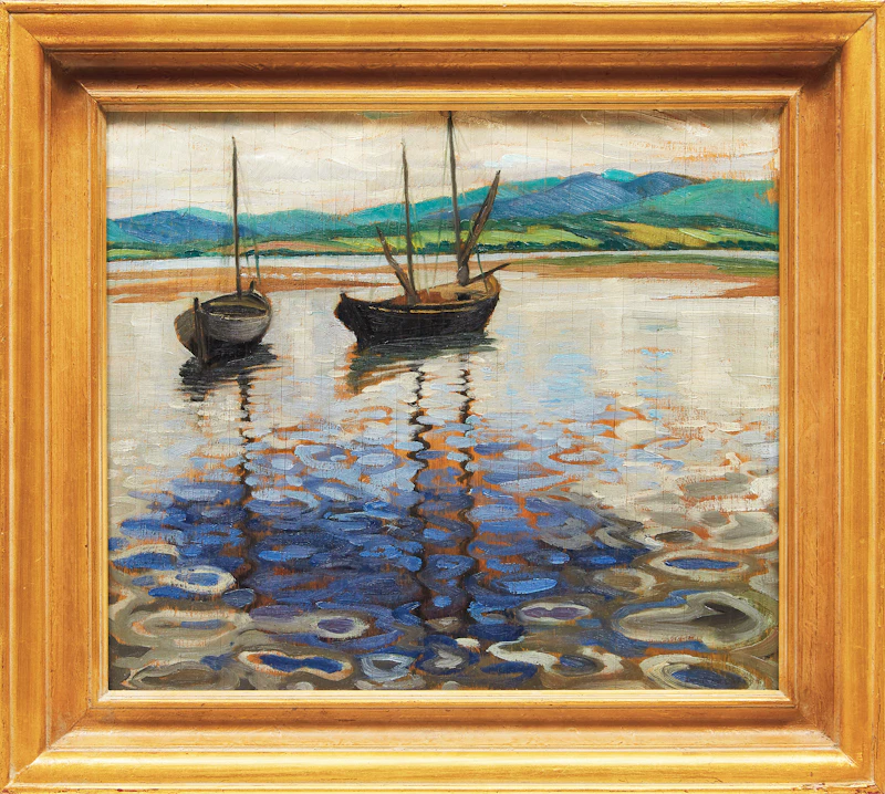 Doris Jean McCarthy, Two Boats at Barachois, oil on board, 1934 - view 2
