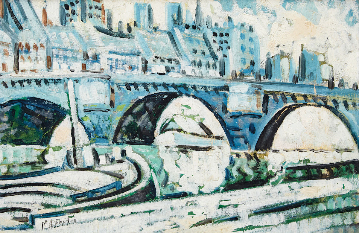Marc-Aurèle Fortin, La Seine à Paris, oil on canvas
