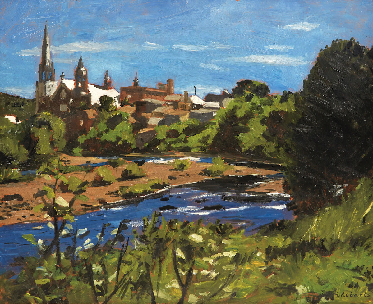 William Goodridge Roberts, Baie St. Paul (1956), oil on board, 1956