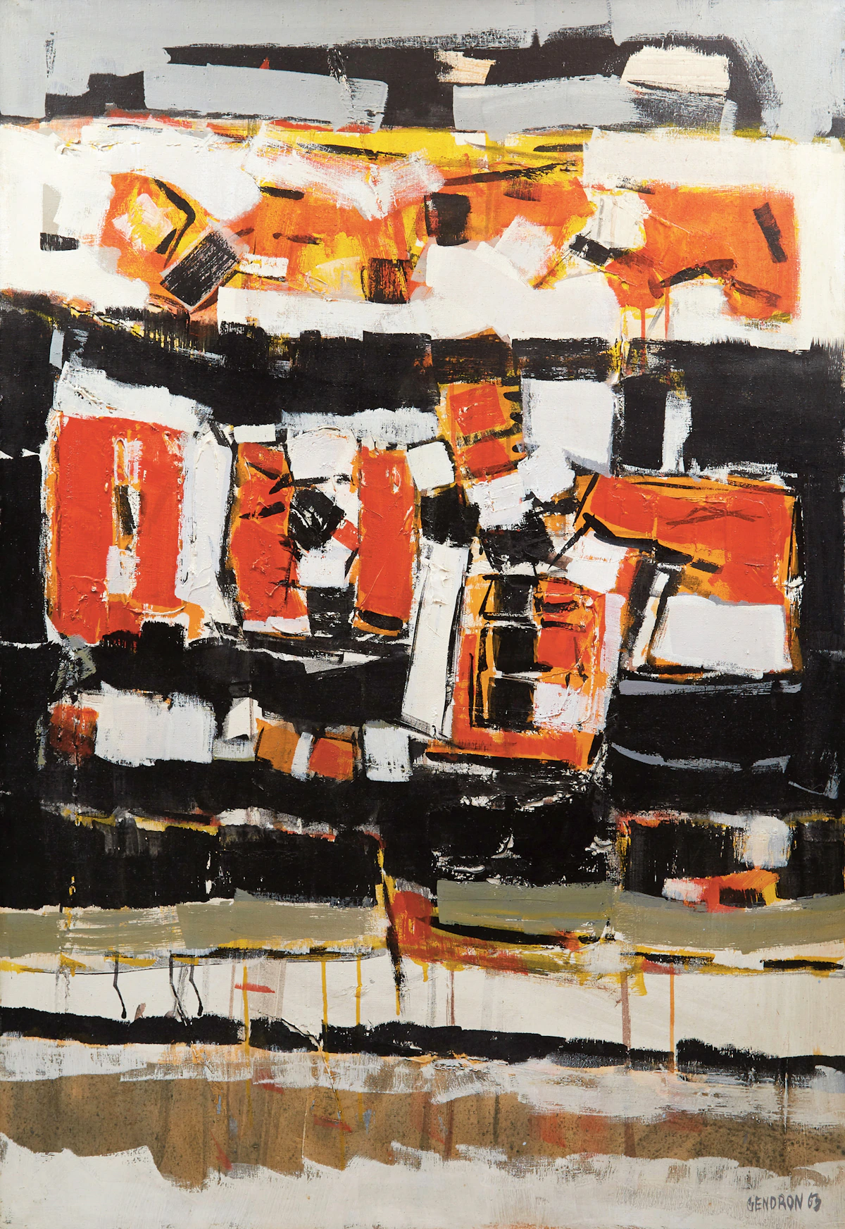 Pierre Gendron, Sans titre, oil on canvas, 1963