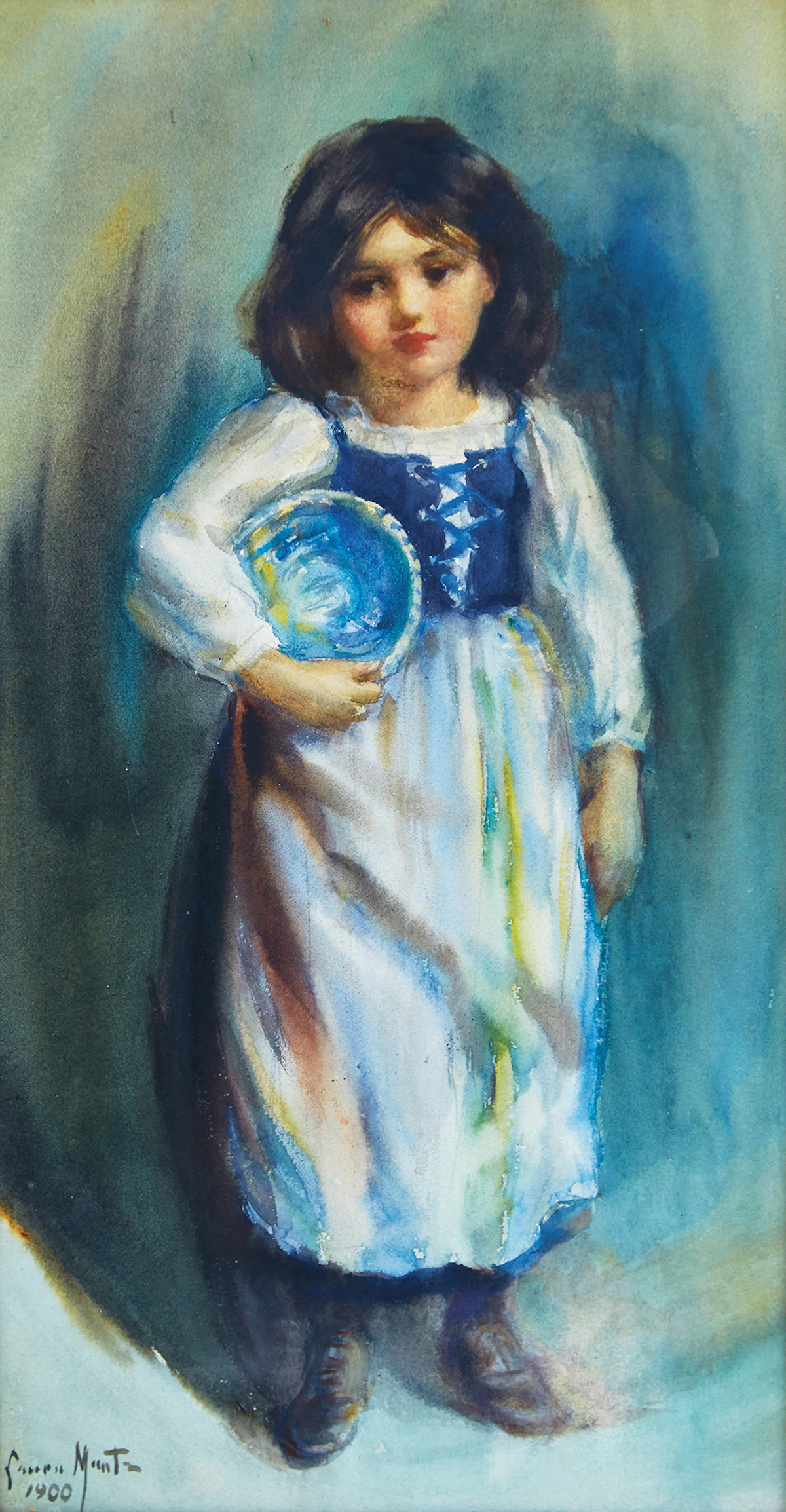 Laura Adeline Muntz Lyall, The Handmaiden, watercolour, 1900