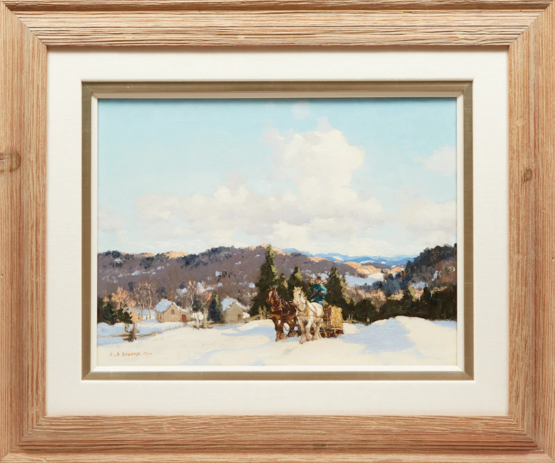 Frederick Simpson Coburn, Hauling Logs, Winter, oil on canvas, 1931 - view 2