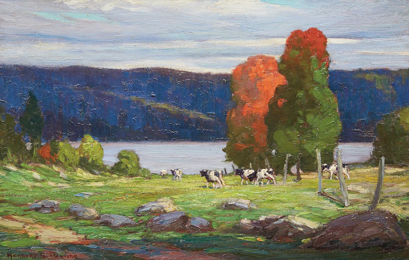 Untitled (Cattle By The River) by Herbert Sidney Palmer