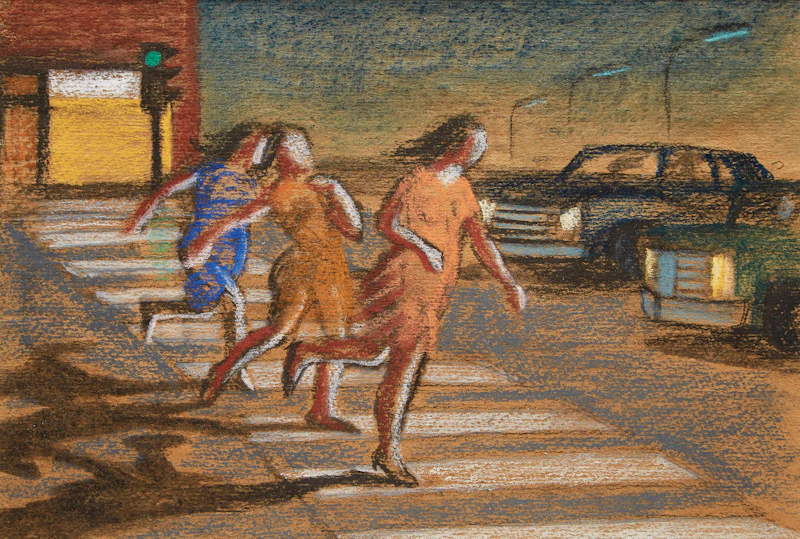 Three Girls Running by Philip Henry Howard Surrey