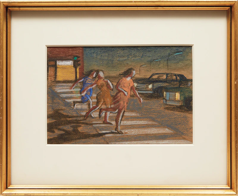 Philip Henry Howard Surrey, Three Girls Running, ink wash and pastel - view 2