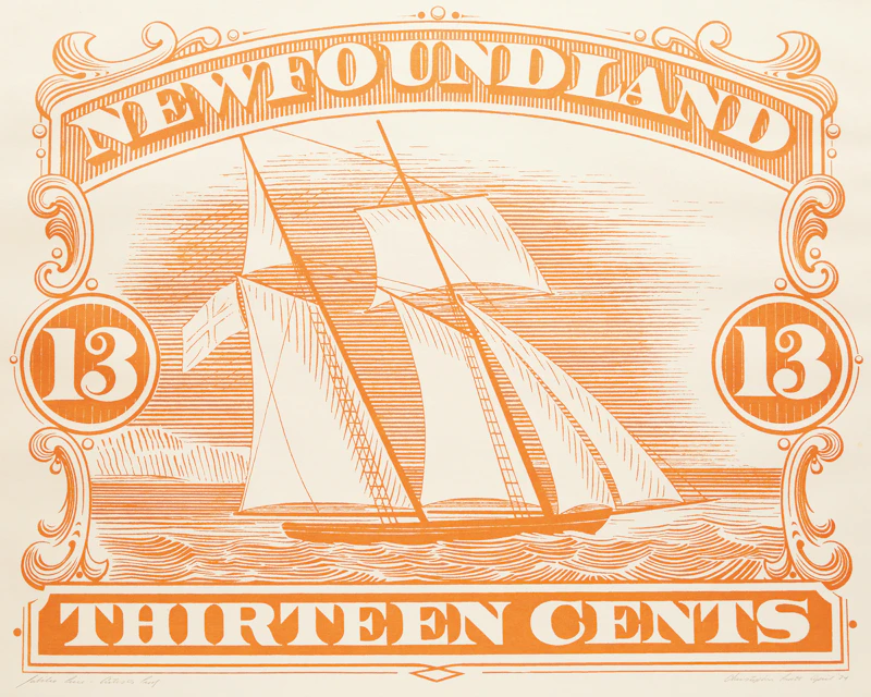1887 Orange 13 Cent Stamp by Christopher Pratt