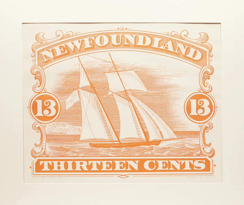 Christopher Pratt, 1887 Orange 13 Cent Stamp, colour serigraph, 1974 - view 2