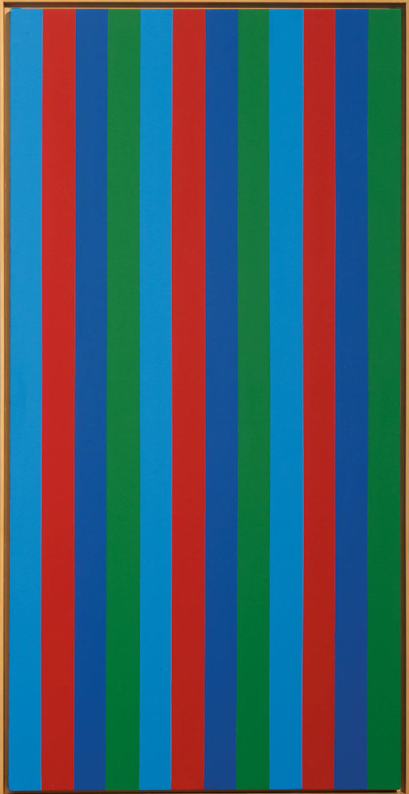 Guido Molinari, Tri-sériel rouge , acrylic on canvas, 1964 - view 2