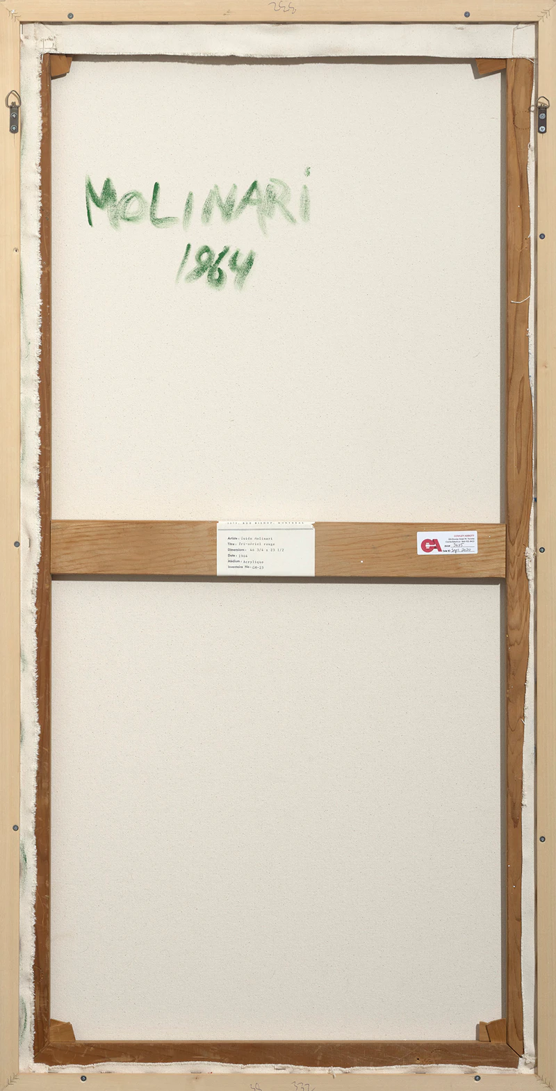 Guido Molinari, Tri-sériel rouge , acrylic on canvas, 1964 - view 3
