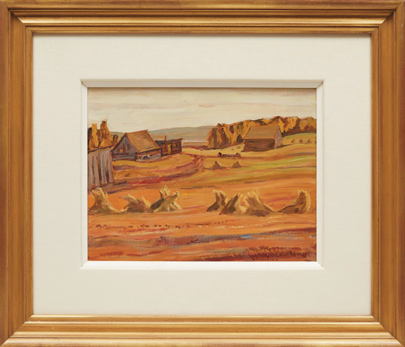 Alexander Young Jackson, Alberta Farm, Near Edmonton, oil on board, 1950 - view 2