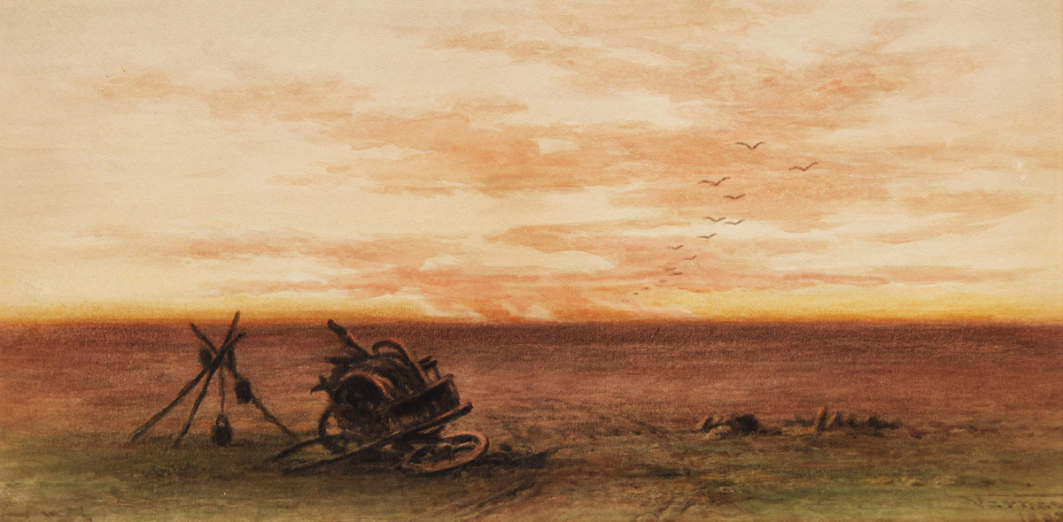 Frederick Arthur Verner, Abandoned on the Prairie, watercolour on paper, 1902