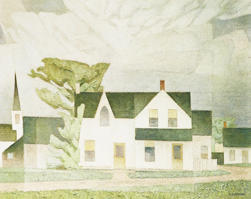 Alfred Joseph Casson, Autumn Afternoon; Village House; Lake Flurry