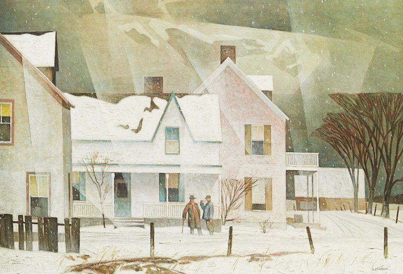 Alfred Joseph Casson, Sturgeon Bay; Mist, Rain and Sun; Snow Flurries