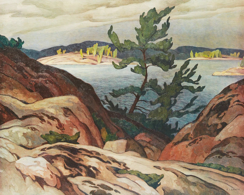 Alfred Joseph Casson, Sturgeon Bay; Mist, Rain and Sun; Snow Flurries, three colour serigraphs - view 4