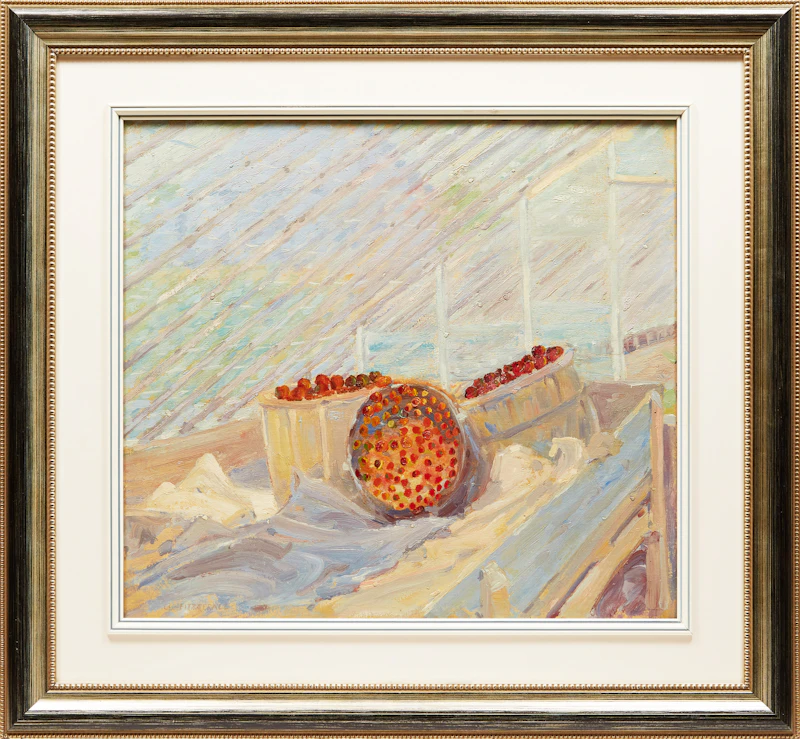 Lionel LeMoine FitzGerald, Apples and Greenhouse, oil on canvas - view 2