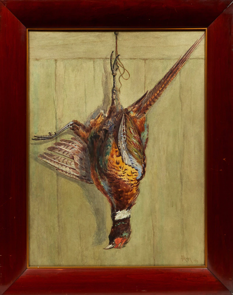 Joseph Thomas Rolph, Hanging Pheasant, watercolour heightened with white - view 2
