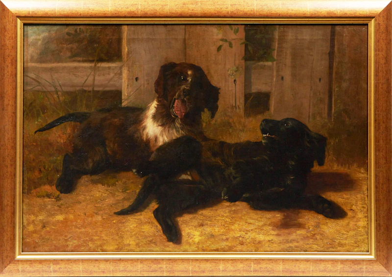 Thomas Mower Martin, The Artist’s Young Dogs at Play, oil on canvas - view 2
