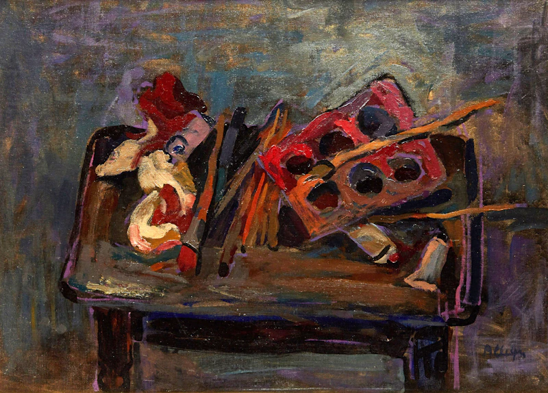 Edmund Alleyn, Le Table de l’Artiste, oil on canvas board - view 3