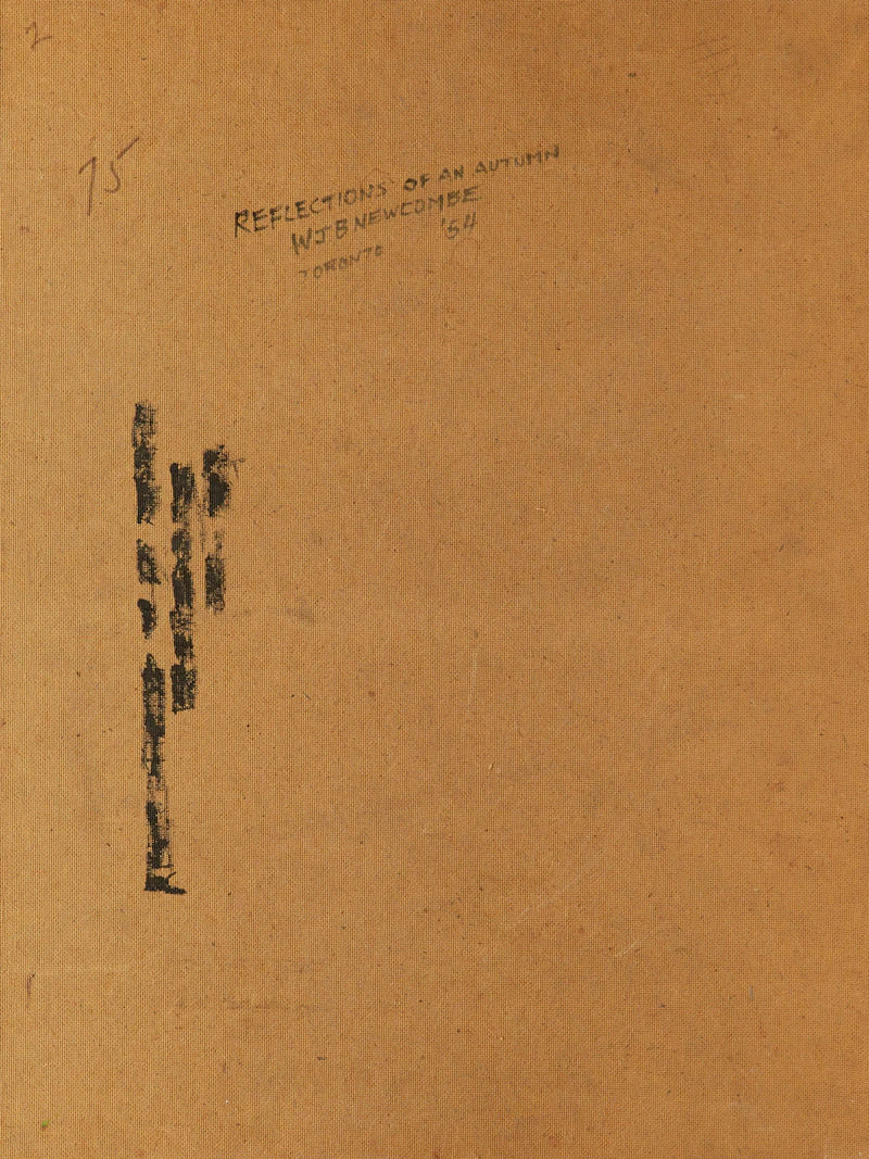 William John Bertram Newcombe, Reflections of an Autumn, oil on masonite, 1954 - view 2