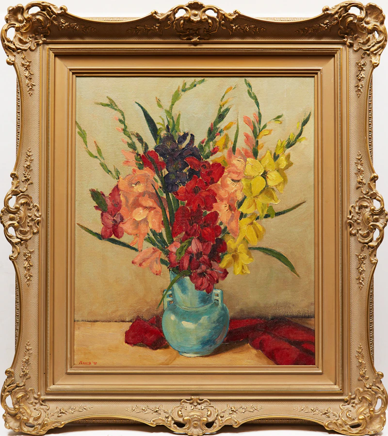 Albert Jacques Franck, Floral Still Life, oil on board, 1948 - view 2