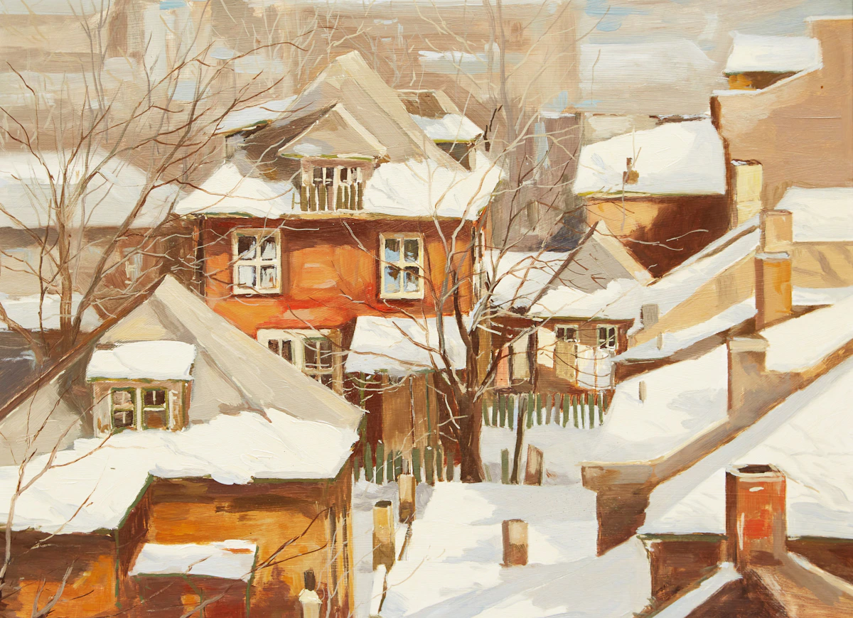 Arto Yuzbasiyan, Cabbage Town, Toronto, oil on board, 1974-75