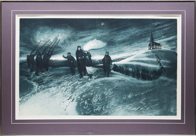 David Lloyd Blackwood, Wedding on Bragg’s Island, colour etching and aquatint, 1973 - view 2