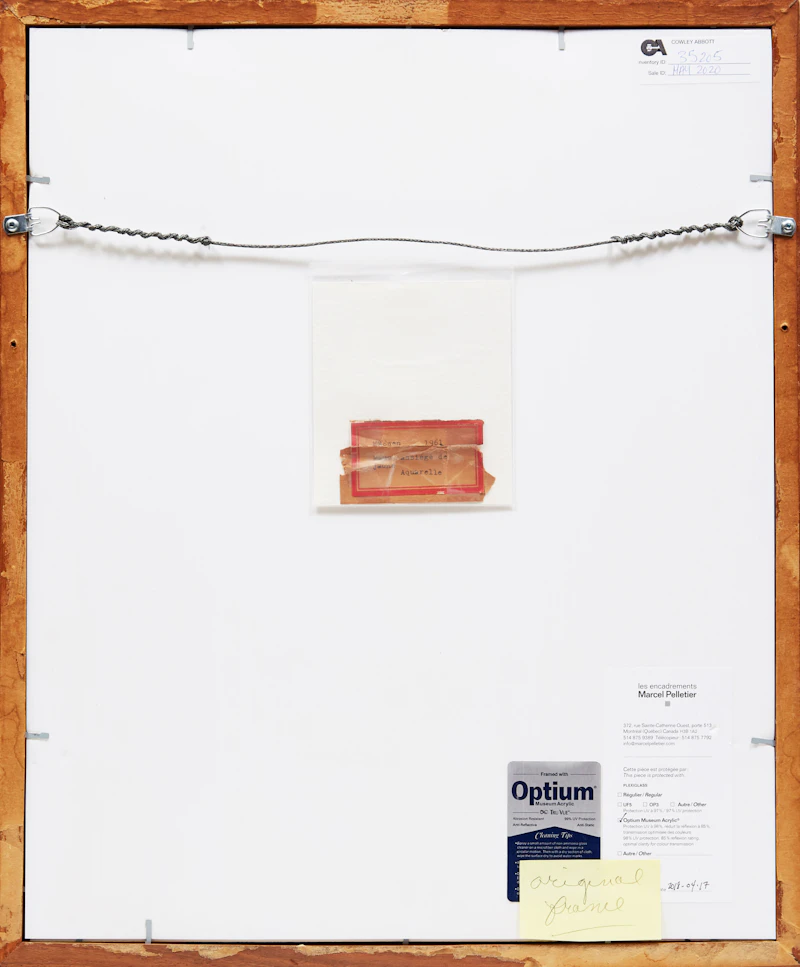 Jean Albert McEwen, Mauve assiégé de jaune, watercolour, 1961 - view 3