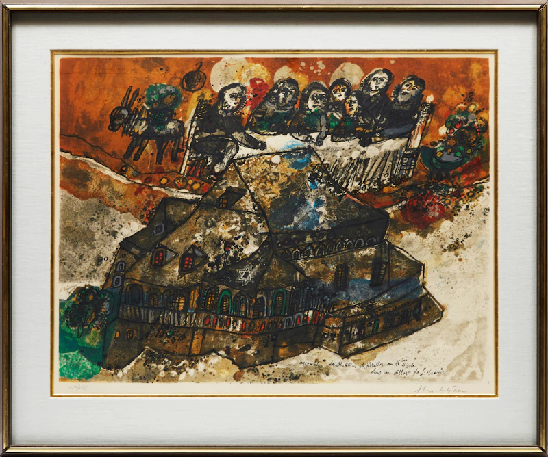 Théo Tobiasse, Village de Lithuanie, colour lithograph - view 2