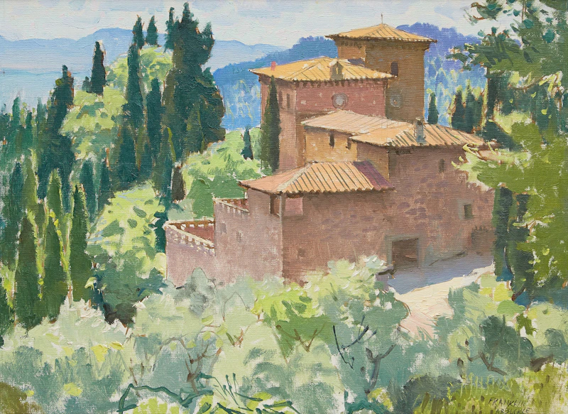 George Franklin Arbuckle, Via Montebeni near Fiesole , oil on canvas board - view 2