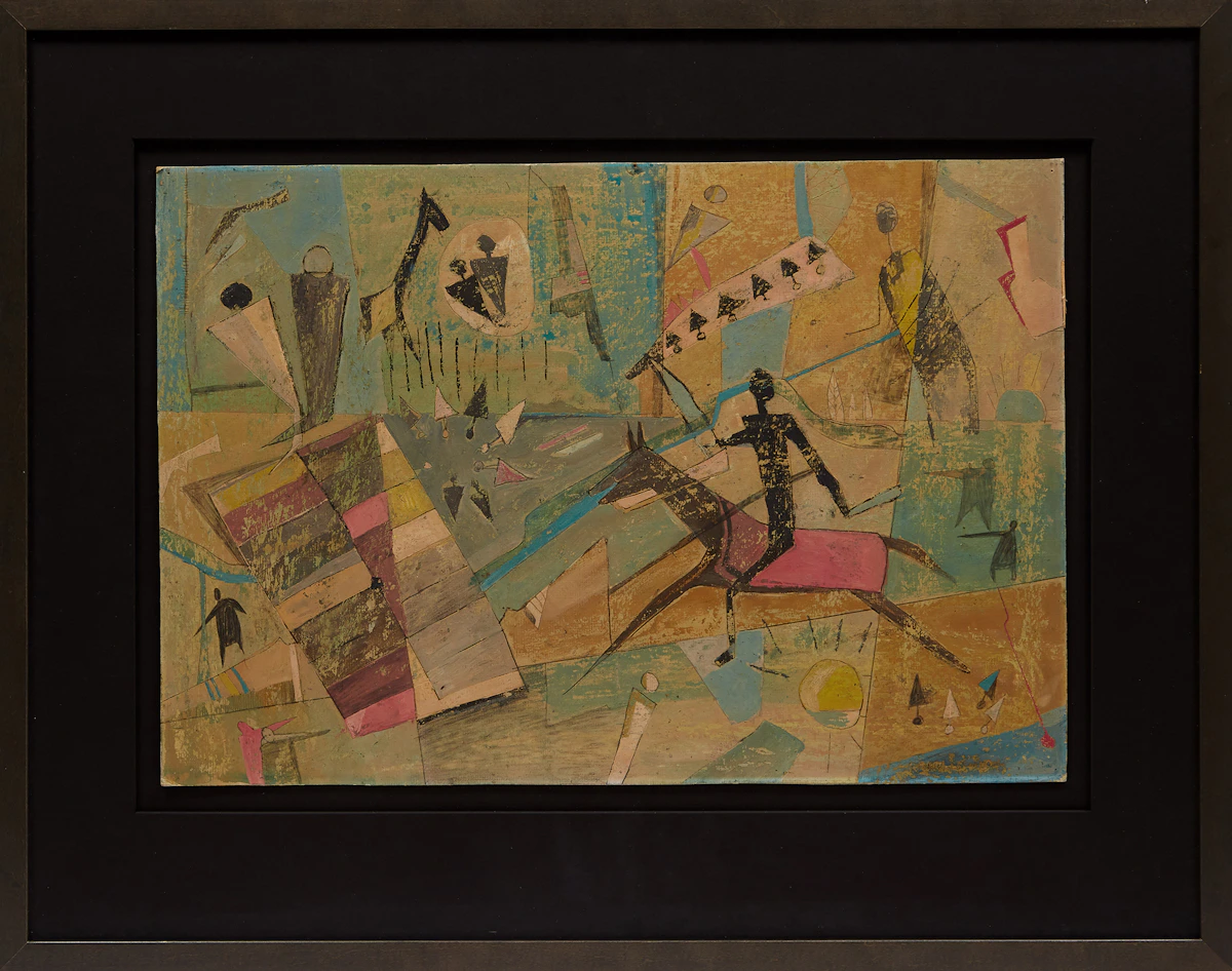 William Ronald, Untitled , mixed media on card, 1949