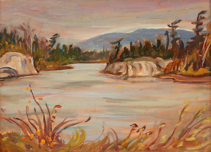 Alexander Young Jackson, Birches in Spring (River), double-sided oil on board, 1959 - view 2