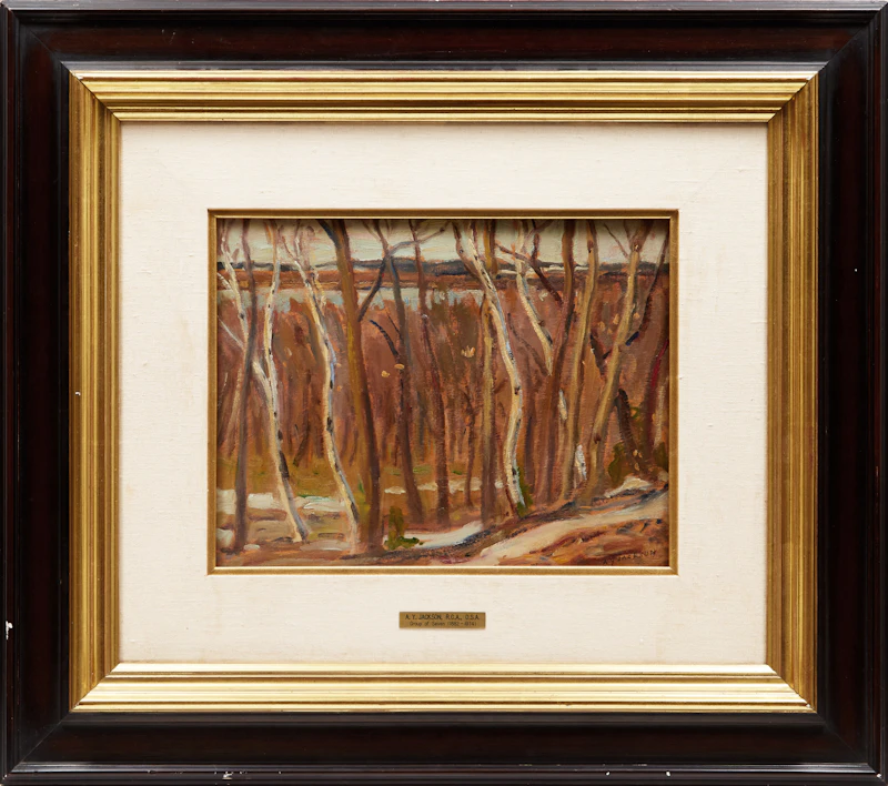 Alexander Young Jackson, Birches in Spring (River), double-sided oil on board, 1959 - view 3