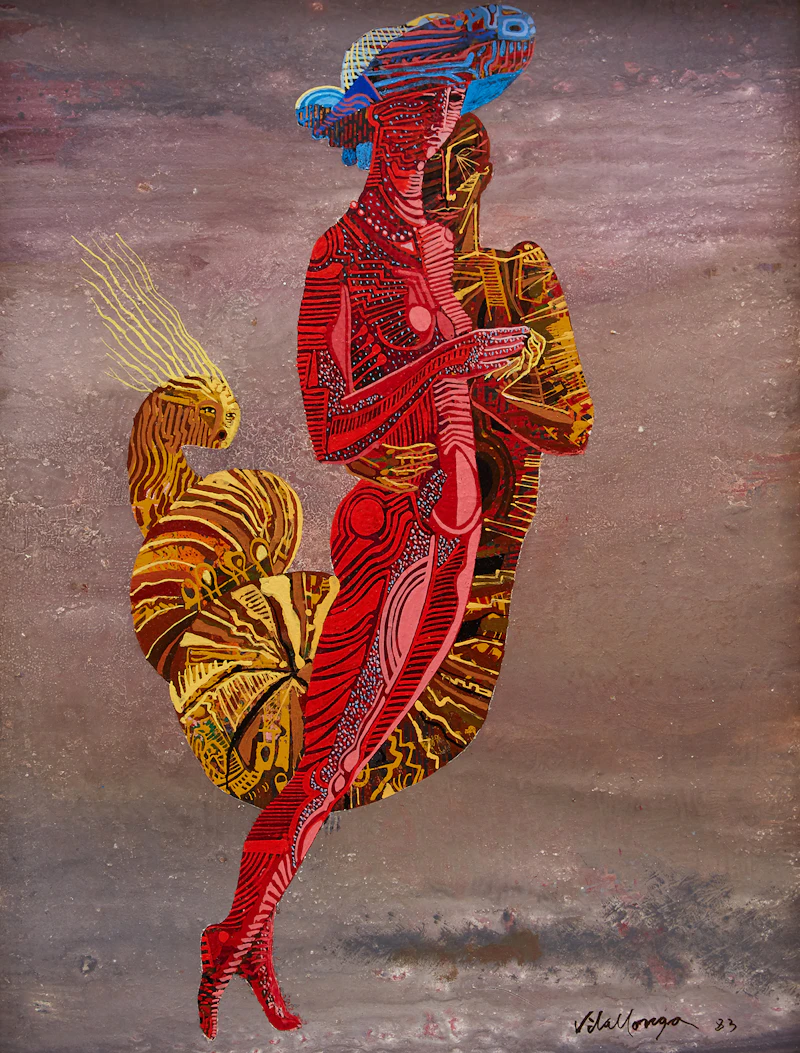 Jesus Carlos De Vilallonga, Untitled (Whimsical Figures), oil on board, 1983 - view 2