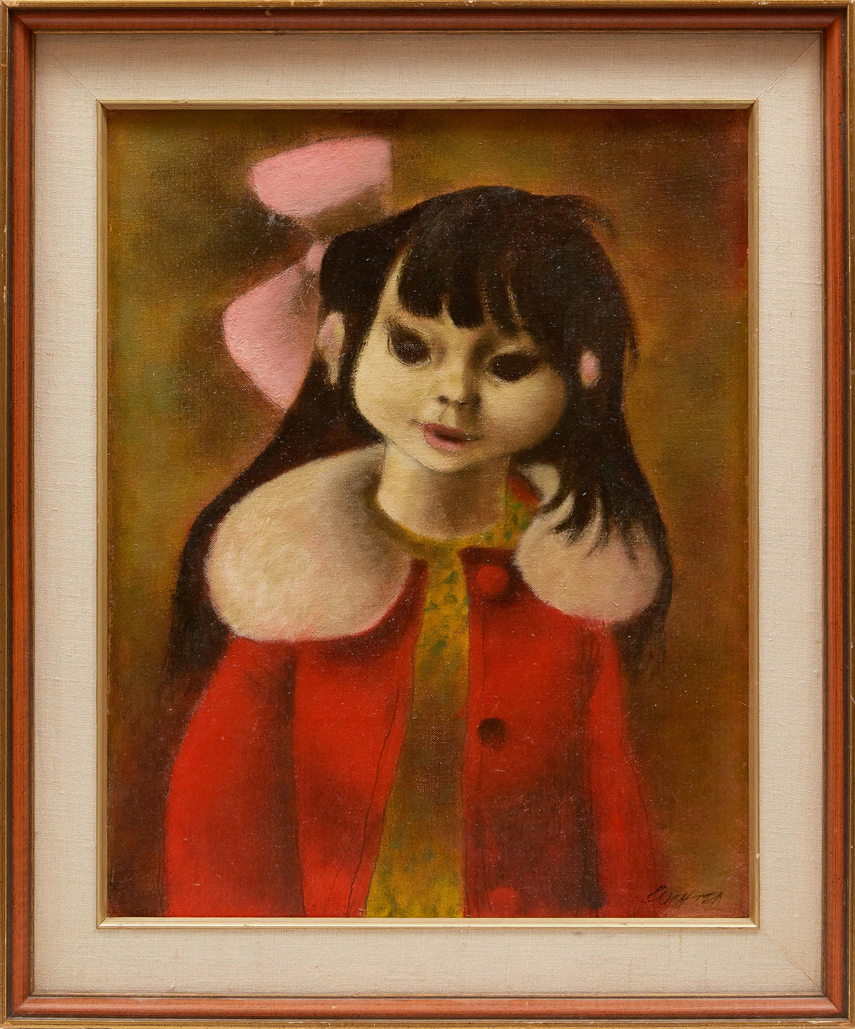 William Arthur Winter, Pink Ribbon, oil on canvas board