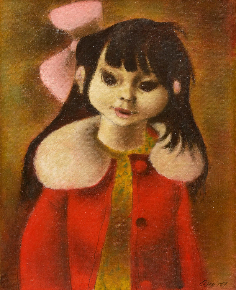 William Arthur Winter, Pink Ribbon, oil on canvas board - view 2