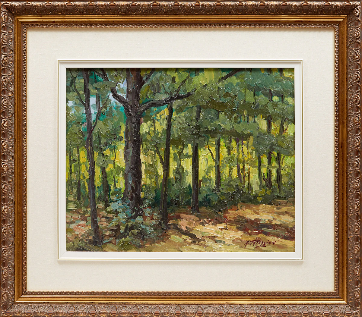 Armand Tatossian, Sous bois, oil on canvas