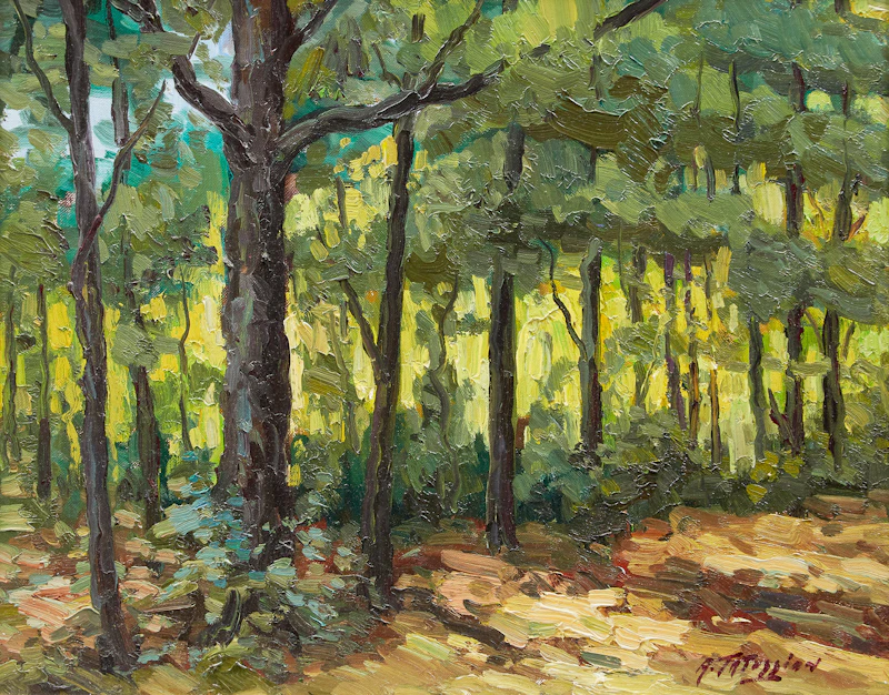 Armand Tatossian, Sous bois, oil on canvas - view 2