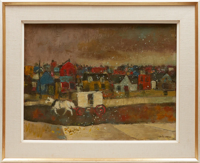 Street Scene with White Horse and Carriage by William Arthur Winter