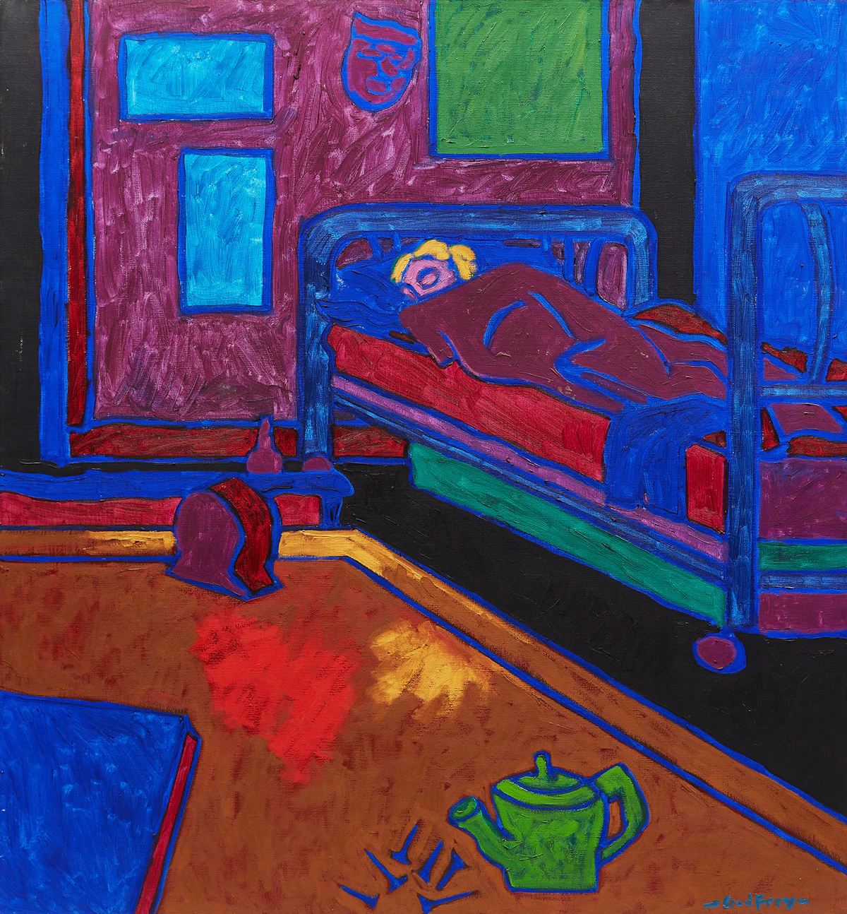 John Godfrey, Aileen Asleep , acrylic on canvas, 1973
